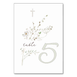 Tarjeta De Mesa flores silvestres delicadas ramo Bautismo n 5