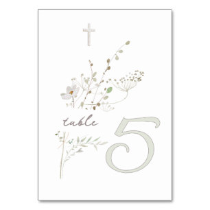 Tarjeta De Mesa flores silvestres delicadas ramo Bautismo n 5