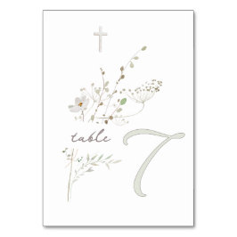 Tarjeta De Mesa flores silvestres delicadas ramo Bautismo n 7