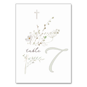 Tarjeta De Mesa flores silvestres delicadas ramo Bautismo n 7