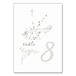 Tarjeta De Mesa flores silvestres delicadas ramo Bautismo n 8