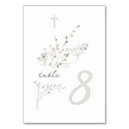 Tarjeta De Mesa flores silvestres delicadas ramo Bautismo n 8