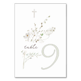 Tarjeta De Mesa flores silvestres delicadas ramo Bautismo n 9