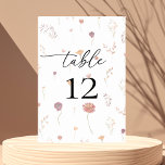 Tarjeta De Mesa Flores silvestres desvanecidas Matrimonio de caída<br><div class="desc">Celebre su boda con esta elegante y minimalista tarjeta de mesa,  que incluye flores silvestres de color de agua descoloridas y texto personalizado de su elección. Añade fácilmente tus propios detalles haciendo clic en la opción "personalizar".</div>