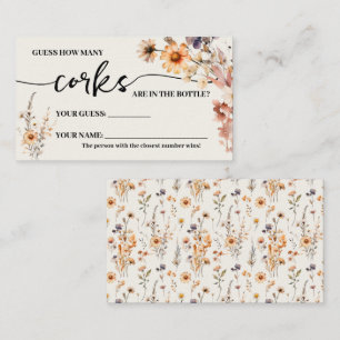 Tarjeta De Mesa Flores silvestres otoñales Cuántas Corks Shower Ga