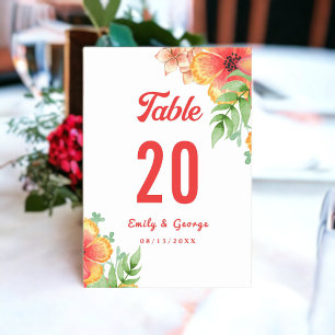 Tarjeta De Mesa Flores silvestres románticas Boda botánico Boho fl
