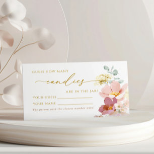 Tarjeta De Mesa Flores silvestres rosadas Cuántas Canales Ducha Ta