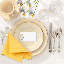 Tarjeta De Mesa Flores silvestres y margaritas azules polvorientas