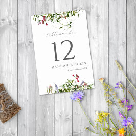 Tarjeta De Mesa Flores silvestres y vegetación caprichosa