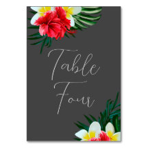Flores Tropicales Hawaianas Boda Elegante en Gris