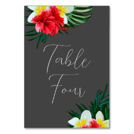 Tarjeta De Mesa Flores tropicales hawaianas elegían matrimonio en 