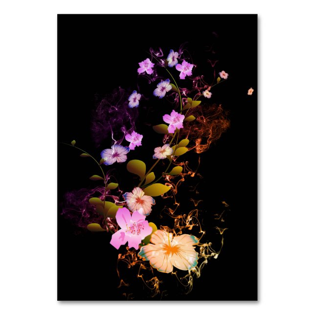 Tarjeta De Mesa Flowers With Fires (Anverso)
