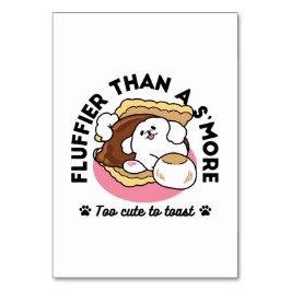 Tarjeta De Mesa Fluffier Tha S’more - Perro y bollo de postre