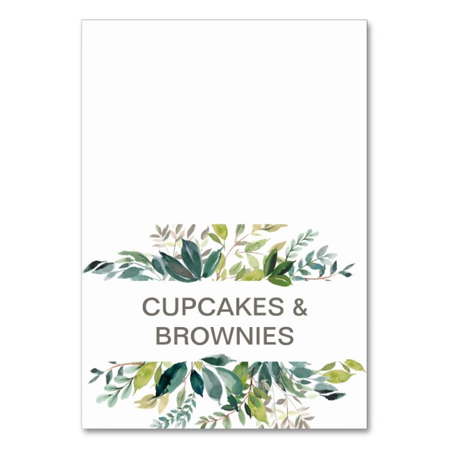 Tarjeta De Mesa Foliage Buffet Food Labs (Anverso)