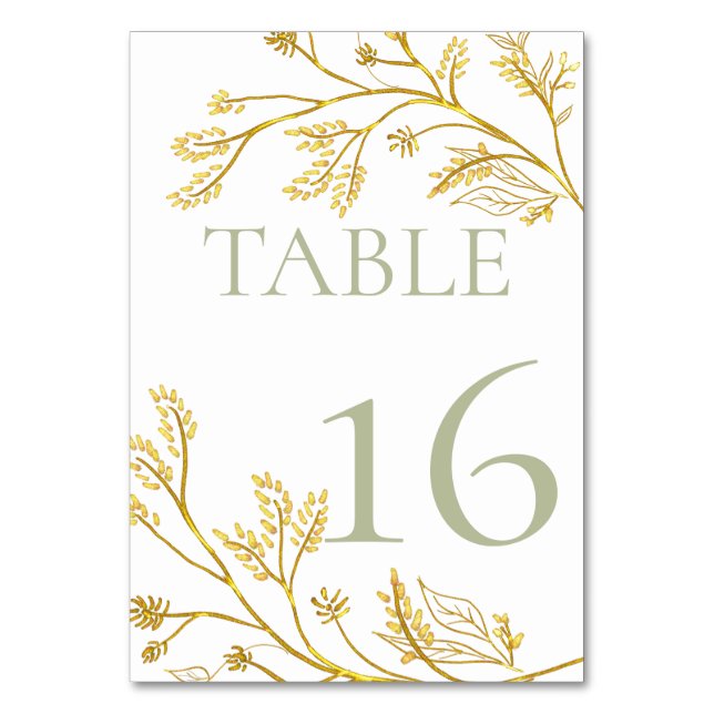 Tarjeta De Mesa Foliage de oro (Anverso)