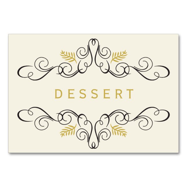 Tarjeta De Mesa Foliage Festiage Deco Frame Rótulo de mesa de comi (Anverso)