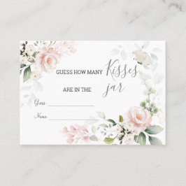 Tarjeta De Mesa Foliage floral rosa cuántos besos en el jabón