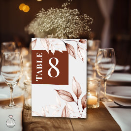 Tarjeta De Mesa Foliage moderno con dibujos de terracota