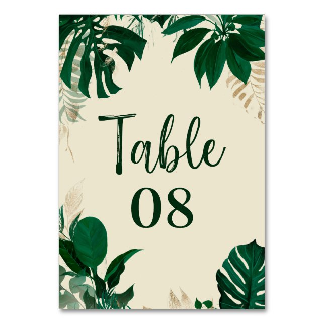 Tarjeta De Mesa Foliage Tropical Trendy Greenereneration & Leaves  (Anverso)