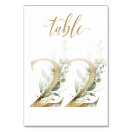 Tarjeta De Mesa Follaje verde y oro, cuadro 22, número de cuadro