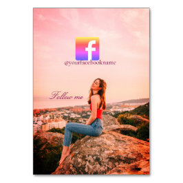 Tarjeta De Mesa follow us facebook username social media photo