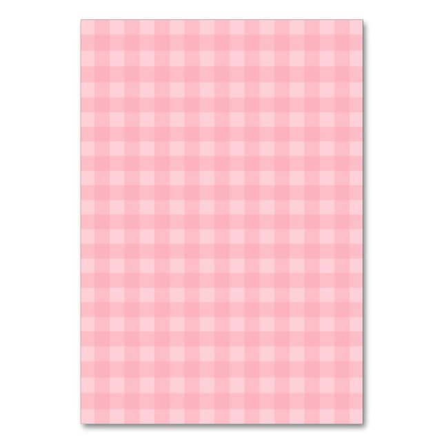 Tarjeta De Mesa Fondo del patrón retro rosado de Gingham revisado (Anverso)