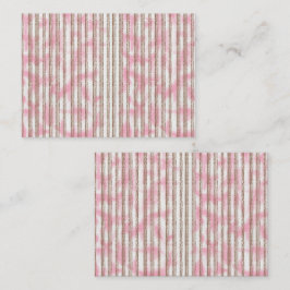 Tarjeta De Mesa fondo rayado rosa y blanco