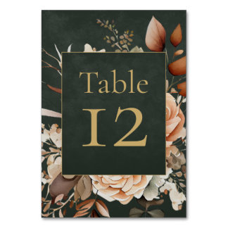 Tarjeta De Mesa Forest Witch Green Floral Table Number Card