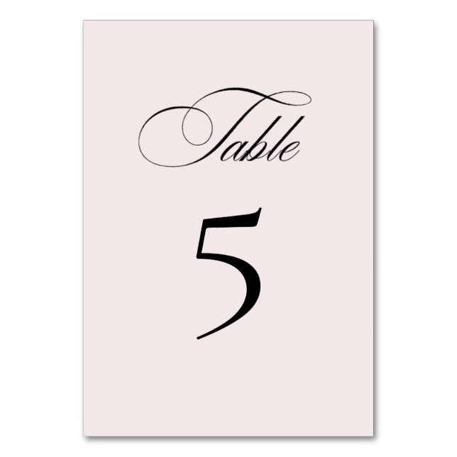 Tarjeta De Mesa Formal Elegant Table Number Card (Anverso)