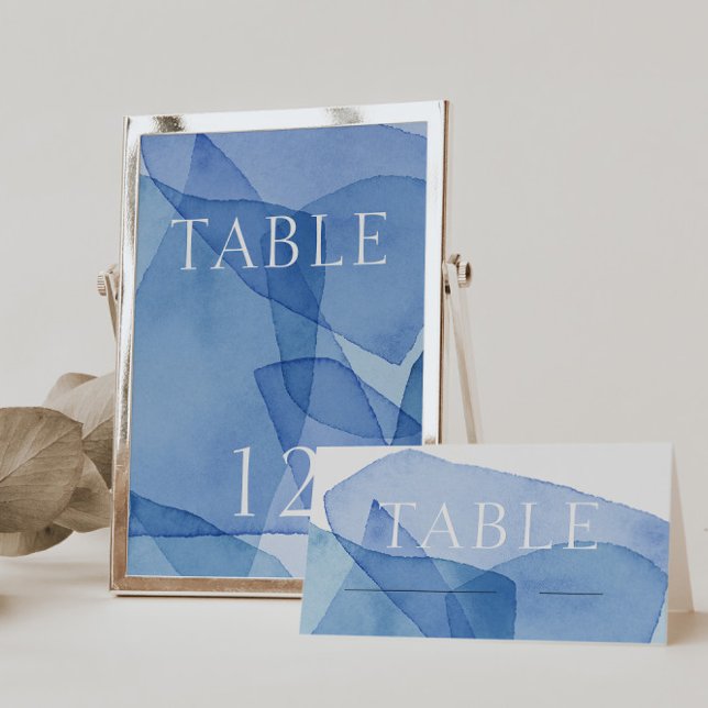 Tarjeta De Mesa Formas de acuarela moderna Número de tabla Boda (Subido por el creador)