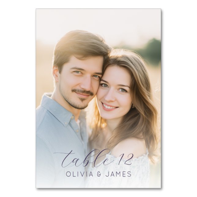 Tarjeta De Mesa Foto Cálida Romántica (Reverso)