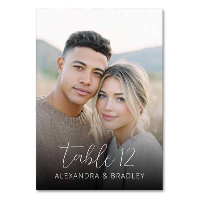Tarjeta De Mesa Foto Cálida Romántica (Reverso)
