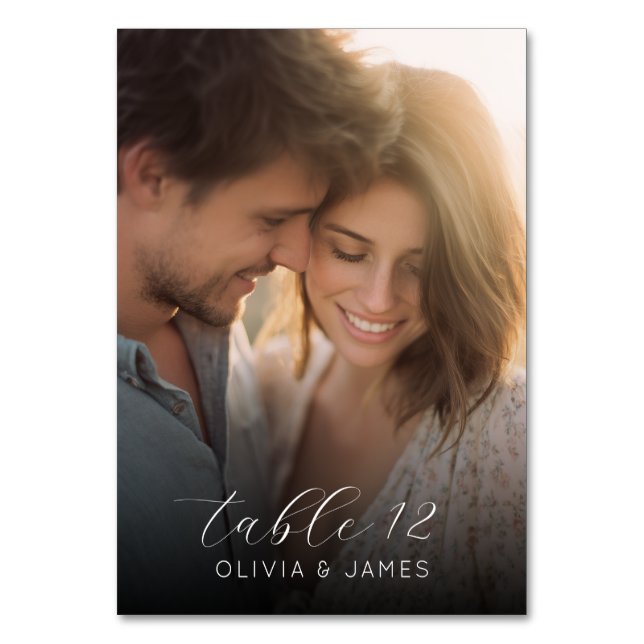 Tarjeta De Mesa Foto Cálida Romántica (Reverso)