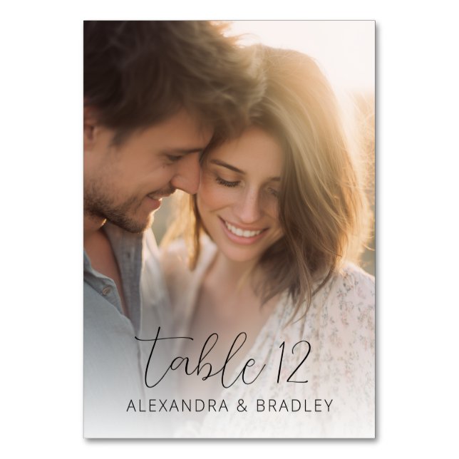 Tarjeta De Mesa Foto Cálida Romántica (Reverso)