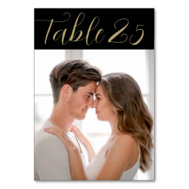 Tarjeta De Mesa Foto de Boda de pizarra negra rusa