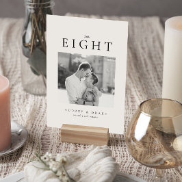 Tarjeta De Mesa Foto de boda moderna limpia