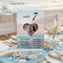 Foto de corazón de boda en la playa