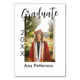 Tarjeta De Mesa Foto de graduado moderno clásico añadir nombre de 