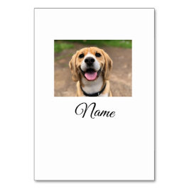 Tarjeta De Mesa Foto de perro gato añadir nombre mascota personali
