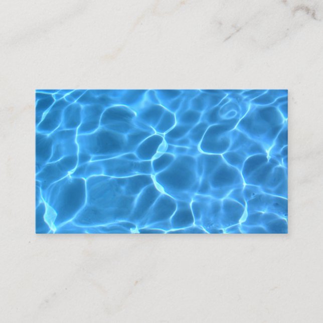 Tarjeta De Mesa Foto de Piscina Azul Acuática (Anverso)