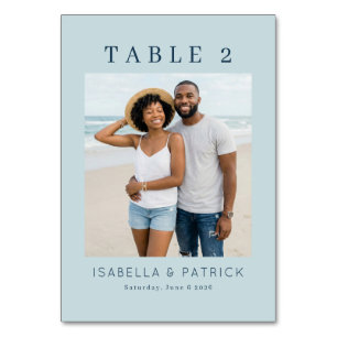 Tarjeta De Mesa Foto de playa azul alegre