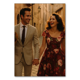 Tarjeta De Mesa Foto de Rubor y Borgoña