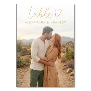 Tarjeta De Mesa Foto del desierto beige romántico