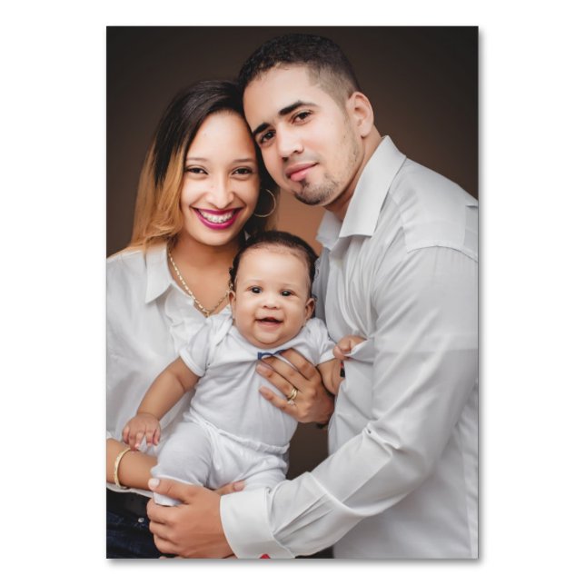 Tarjeta De Mesa Foto Familiar Personalizada Personalizada (Anverso)