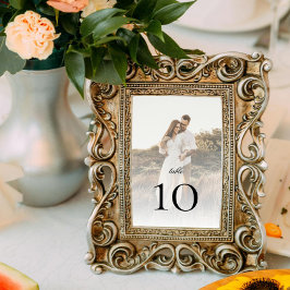 Tarjeta De Mesa Foto moderna con Boda superpuesto