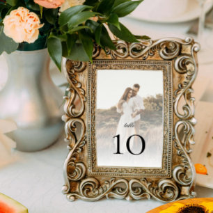 Tarjeta De Mesa Foto moderna con Boda superpuesto