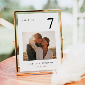 Tarjeta De Mesa Foto moderna de Boda mínimo