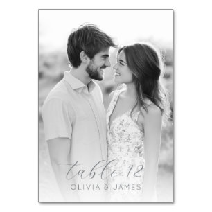 Tarjeta De Mesa Foto Romántica en Blanco y Negro