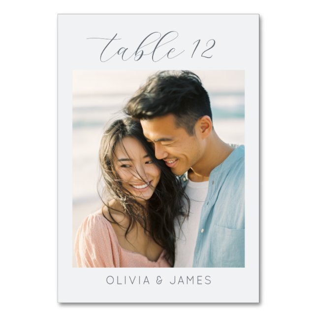 Tarjeta De Mesa Foto romántica pastel alegre (Anverso)