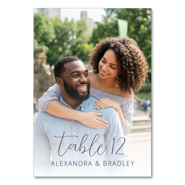 Tarjeta De Mesa Foto Romántica Verde Alegre (Reverso)